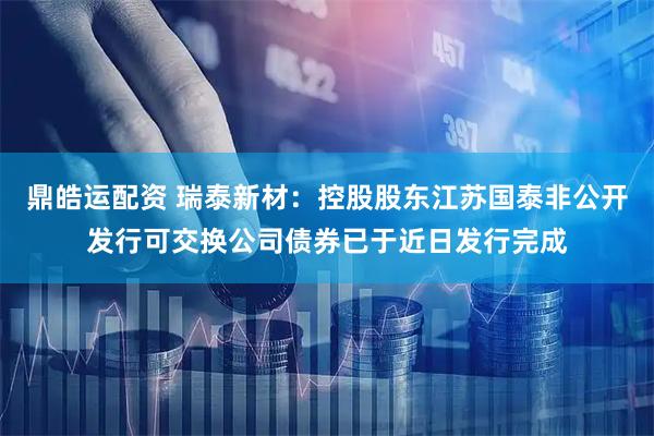 鼎皓运配资 瑞泰新材：控股股东江苏国泰非公开发行可交换公司债券已于近日发行完成
